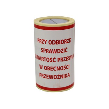 ETYKIETY 100x100mm SPRAWDŹ ZAWARTOŚĆ 100szt