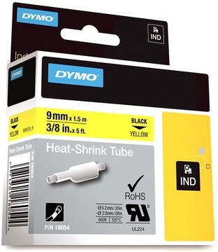 DYMO RURKA TERMOKURCZLIWA żółta 9mm S0718290 18054