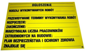 TABLICA OGŁOSZENIOWA BIOZ 50X70 CM. PROMOCJA !