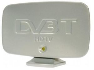 Antena uniwersalna Delta DVB-T2 srebrna ze wzm.