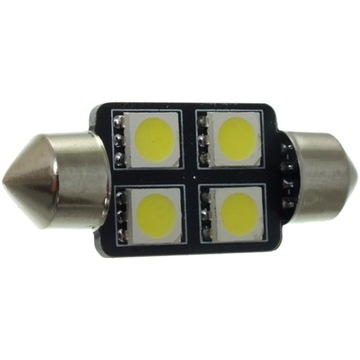 Dioda LED C5W 36mm 4x smd 5050 biała rurka 12V