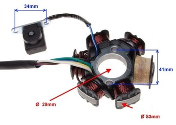 ATV 70 90 110 125 четырехъядерный — магнето статора, 6 катушек