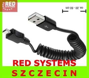 USB — спиральный кабель Micro USB типа A — B Щецин