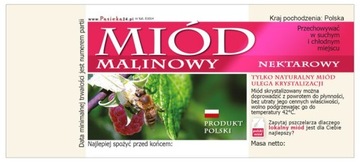 Etykiety na Miód Malinowy (100szt) wzór - E1014