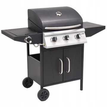 GRILL GAZOWY OGRODOWY 3+1 LUND 12,8 KW PALNIK BOCZNY PORCELANOWY RUSZT