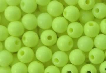 KORALIKI PLASTIKOWE FLUO CHARTREUSE 3 mm 10-szt