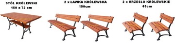 ROYAL SET 150см без подлокотника - садовая мебель CAST IRON LEGS