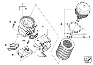 TĚSNĚNÍ FILTRU OLEJE I POUZDRO BMW E82 E83 E84