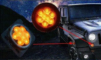 KIERUNKOWSKAZY LED W ATRAPĘ JEEP WRANGLER JK