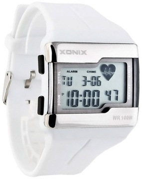 Damski Zegarek Sportowy XONIX WR100m Pulsometr BMI