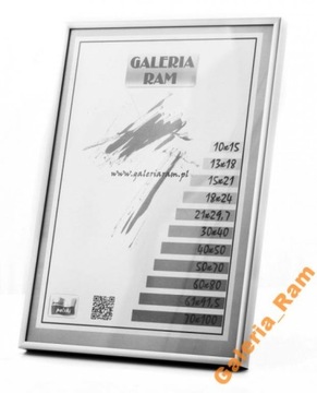 Rama,ramka ALUMINIOWA 21x29,7 A4 plexi ANTYREFLEKS