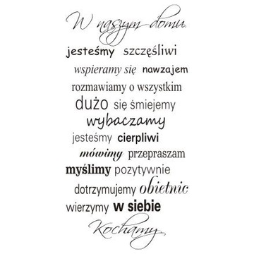 Napis na ścianę naklejka rodzina W naszym domu 162