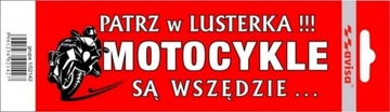 Naklejka Nalepka PATRZ W LUSTERKA MOTOCYKLE