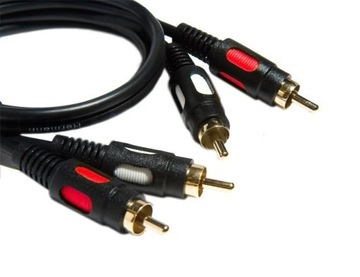 Kabel przewód 2x RCA - 2xRCA chinch CZARNY - 3m