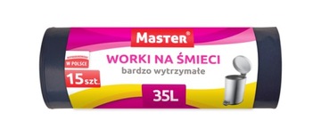 Worki na śmieci odpady czarne 35l 15szt