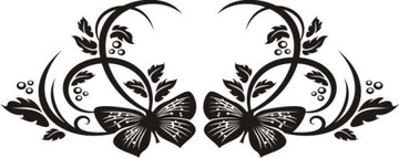 Naklejka na ścianę motyl kwiaty dekor Ornament 121