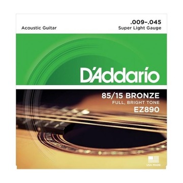 Гитарные струны D'Addario EZ890 9-45 + 5 медиаторов