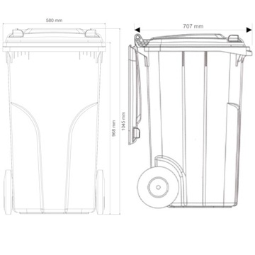 Контейнер для отходов и мусора СЕРТИФИКАТЫ Europlast Austria - синий 240л