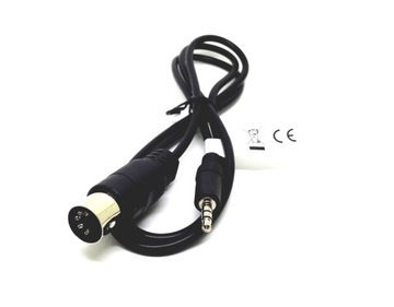 Kabel Wtyk DIN 5-pin - Wtyk Mini Jack 3,5mm Stereo - 2.5m