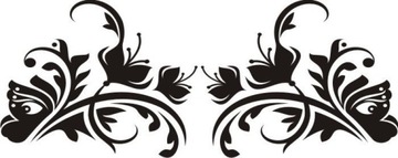Naklejka na ścianę motyl kwiaty dekor Ornament 133