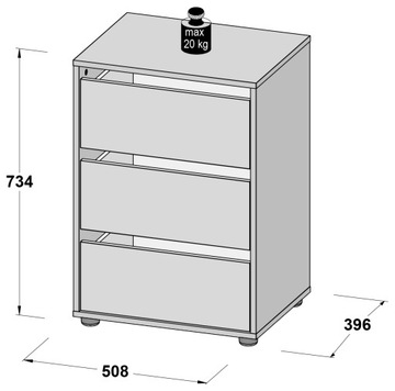 BELLEVUE TWTK23 FORTE внутренний шкаф комод