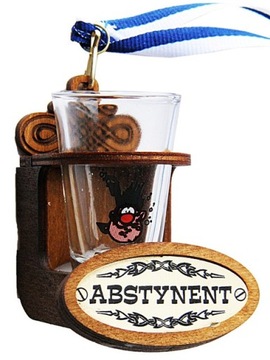 KIELISZEK ABSTYNENT prezent śmieszny NA SMYCZY