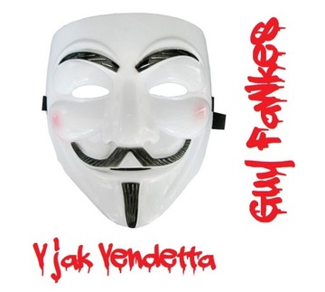Maska protestu Guya Fawkesa z V jak Vendetta strój przebranie na Halloween