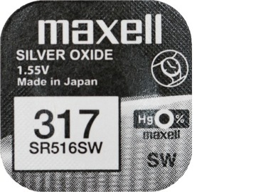 1x СЕРЕБРЯНАЯ БАТАРЕЯ MAXELL SR 516 SW 317 SR62 V566