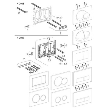 Комплект толкателей Geberit для кнопки в рамке UP320