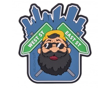 Naszywka Helikon PVC Beardman URBAN - Niebieski