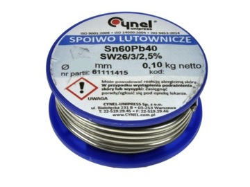 CYNA DO LUTOWANIA OŁOWIOWA 1,00mm 100gr CYNEL