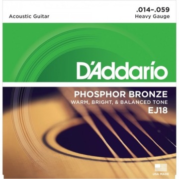D'Addario EJ18 Phosphor Bronze 14-59 struny do gitary akustycznej KOMPLET