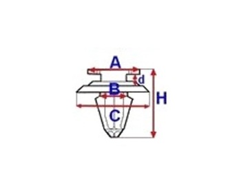 TOYOTA 4 ШТИФТА БОКОВЫХ НАКЛАДОК