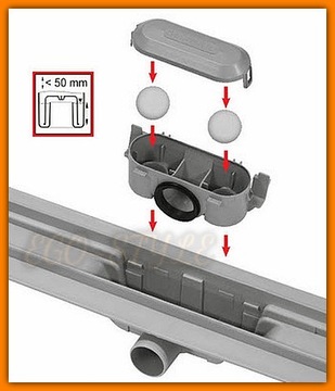 Линейный трап 75см с решеткой АПЗ10-750М AlcaPLAST