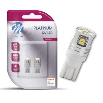 Żarówki LED M-TECH W5W T10 Żarówka 12V white SMD