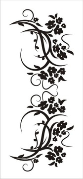 Naklejka na ścianę motyl kwiaty dekor Ornament 152