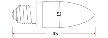 Елочная лампочка E10 14В 3Вт традиционная белая 100