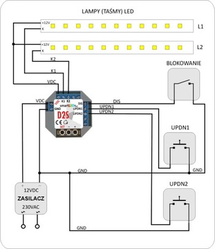 Умный диммер Светодиодный контроллер 2 канала 12В-24В smartLEDs D2S