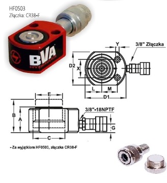 CYLINDER SIŁOWNIK PŁASKI HYDRAULICZNY 5 TON 700BAR