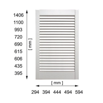 Двери жалюзи реечные 993х494 теплый БЕЛЫЙ
