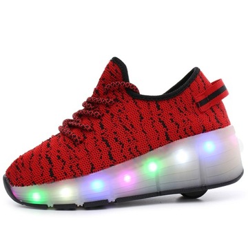 BUTOROLKI BUTY LED Z KÓŁKAMI WROTKI ROLKI