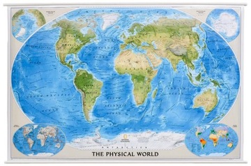 ŚWIAT MAPA ŚCIENNA FIZYCZNA NATIONAL GEOGRAPHIC