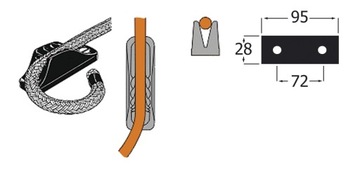 CLAMCLEAT CL201 рифленая планка для лесок диаметром 6–12 мм.