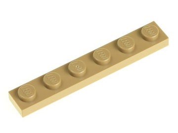 LEGO Płytka zwykła 1x6 3666 dark tan - 2 szt.