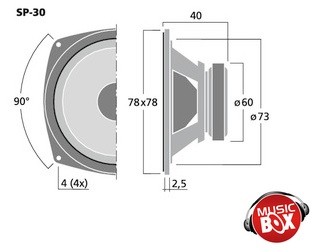 ШИРОКОПОЛОСНЫЙ ДИНАМИК MONACOR SP-30 10 Вт 4 Ом НОВЫЙ