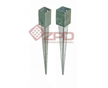 Забивной анкер с острием 7х7см, для бруса, оцинкованный.