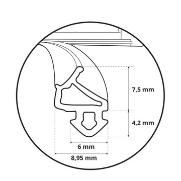 Уплотнитель для дверей, окон, окон SFD08-S 1 м.