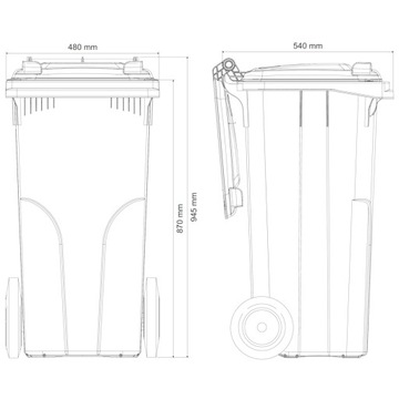 Контейнер для отходов и мусора СЕРТИФИКАТЫ Europlast Austria - коричневый 240л B