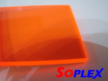 500x300 3 мм POWED PLEXI FLUO ОРАНЖЕВЫЙ PLEXA