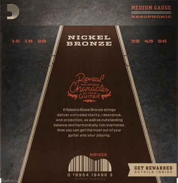 Акустическая гитара D'addario NB Nickel Bronze 16-56